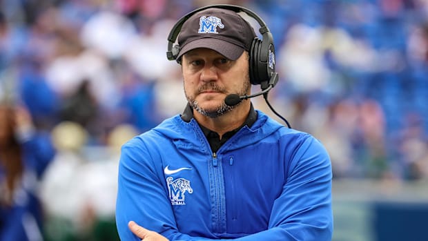 Memphis head coach Ryan Silverfield looks on during the second half against South Florida.