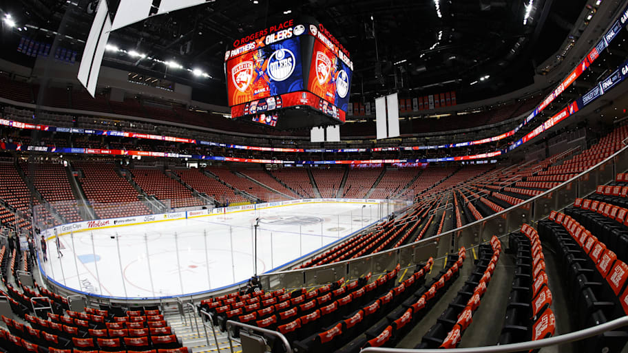 An overall view of Rogers Place before game one of the 2025 Stanley Cup Final between the Florida Panthers and the Edmonton Oilers. | Perry Nelson-Imagn Images