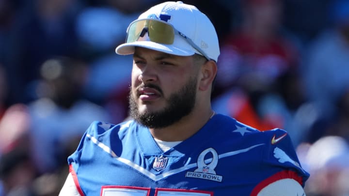 Feb 4, 2022; Las Vegas, NV, USA; Detroit Lions guard Jonah Jackson (73) during NFC practice at the Las Vegas Ballpark. Mandatory Credit: Kirby Lee-Imagn Images