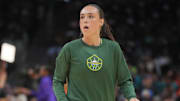 Seattle Storm guard Nika Muhl during the game against the LA Sparks at Crypto.com Arena. 