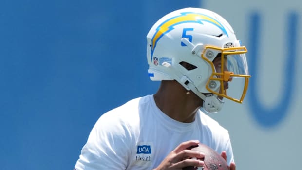 Los Angeles Chargers quarterback Trey Lance