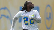 Los Angeles Chargers running back Najee Harris during offseason workouts at The Bolt. 