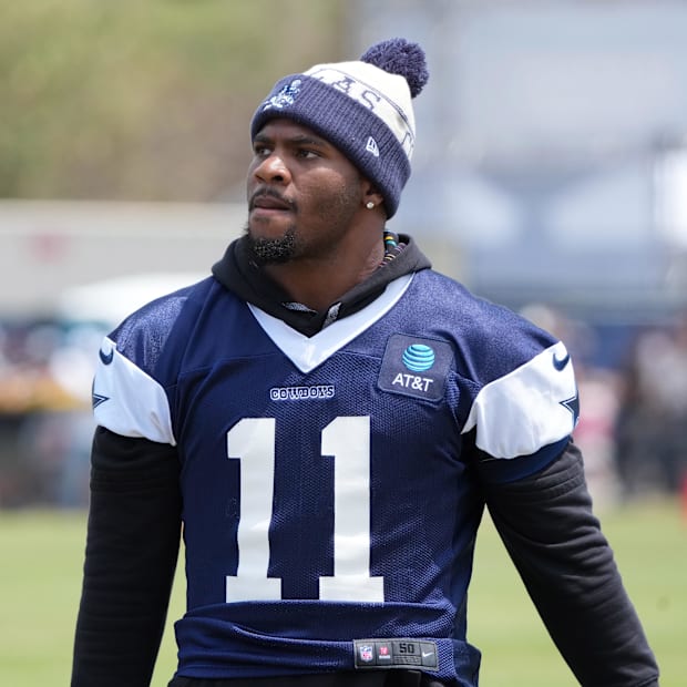 Dallas Cowboys defensive end Micah Parsons at training camp at the River Ridge Fields.