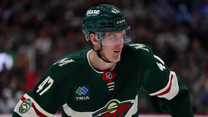 Mar 10, 2026; Saint Paul, Minnesota, USA; Minnesota Wild center Michael McCarron (47) looks on during the second period against the Minnesota Wild at Grand Casino Arena. Mandatory Credit: Matt Krohn-Imagn Images