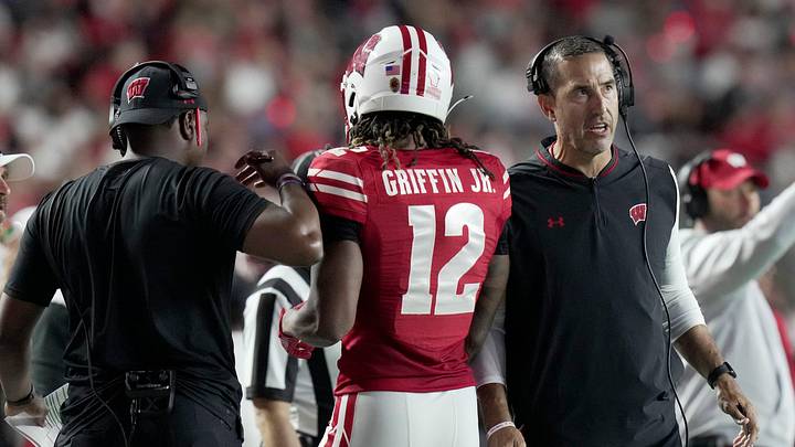 Wisconsin head coach Luke Fickell is shown during the first quarter of their game against Miami (Ohio) Thursday, August 28, 2025 at Camp Randall Stadium in Madison, Wisconsin.