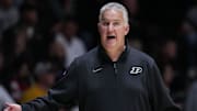 Purdue Boilermakers head coach Matt Painter yells to players 