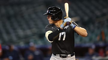 Draft prospect George Wolkow during a high school baseball game at the MLB Draft Combine at Chase Field. Mandatory Credit: Mark J. Rebilas-Imagn Images