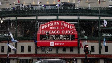 Apr 14, 2019; Chicago, IL, USA; Scenes of a snow/rain cancelled game between the Los Angeles Angels