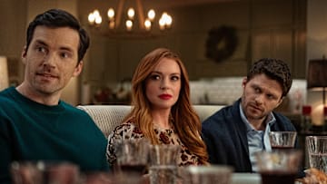 Our Little Secret. (L-R) Ian Harding as Logan, Lindsay Lohan as Avery and Jon Rudnitsky as Cameron in Our Little Secret. 