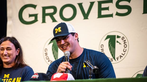 Birmingham Groves junior Avery Gach announced his commitment to Michigan football in May 2024 at the high school.