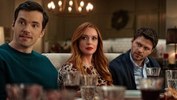 Our Little Secret. (L-R) Ian Harding as Logan, Lindsay Lohan as Avery and Jon Rudnitsky as Cameron in Our Little Secret