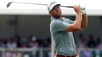 Sam Burns plays a shot during the final round of the U.S. Open