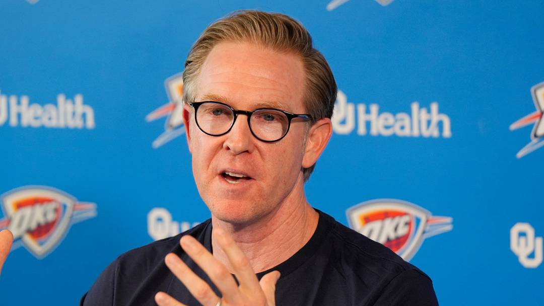 Sam Presti, Thunder General Manager, has his end-of-season media access, Monday, June 8, 2026.