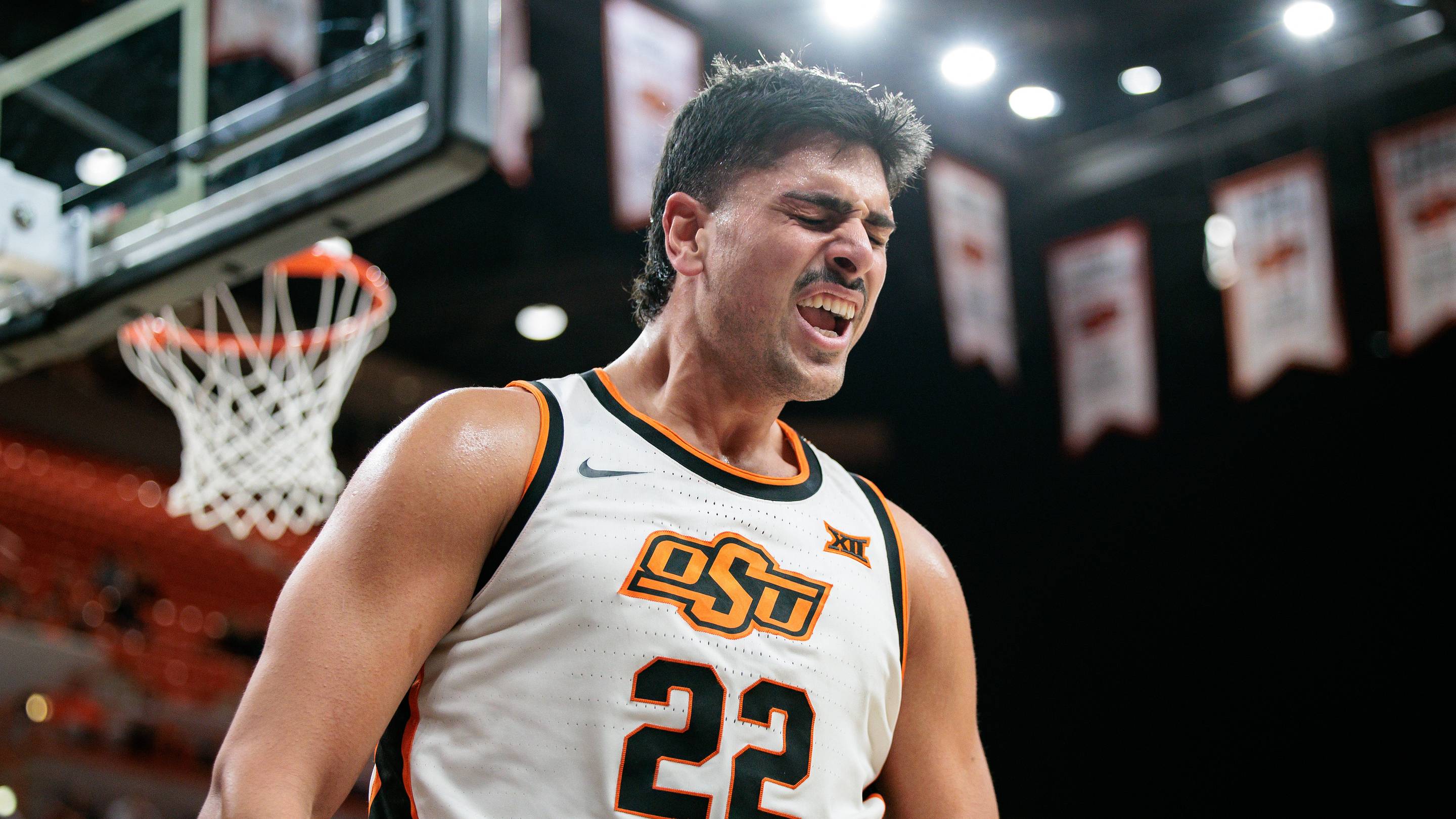 Oklahoma State Cowboys forward Parsa Fallah. | IMAGN IMAGES via Reuters Connect
