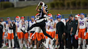 San Jose State receiver Nick Nash makes a catch in front of Boise State cornerback A'Marion McCoy.