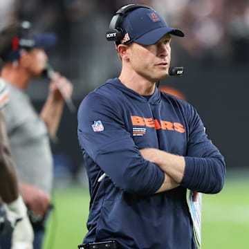 Chicago Bears head coach Ben Johnson said his son broke his foot while celebrating a big play in the preseason.