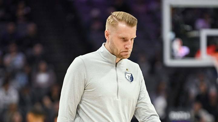 Feb 4, 2026; Sacramento, California, USA; Memphis Grizzlies head coach Tuomas Iisalo during a time out in the second quarter against the Sacramento Kings at Golden 1 Center. Mandatory Credit: Ed Szczepanski-Imagn Images