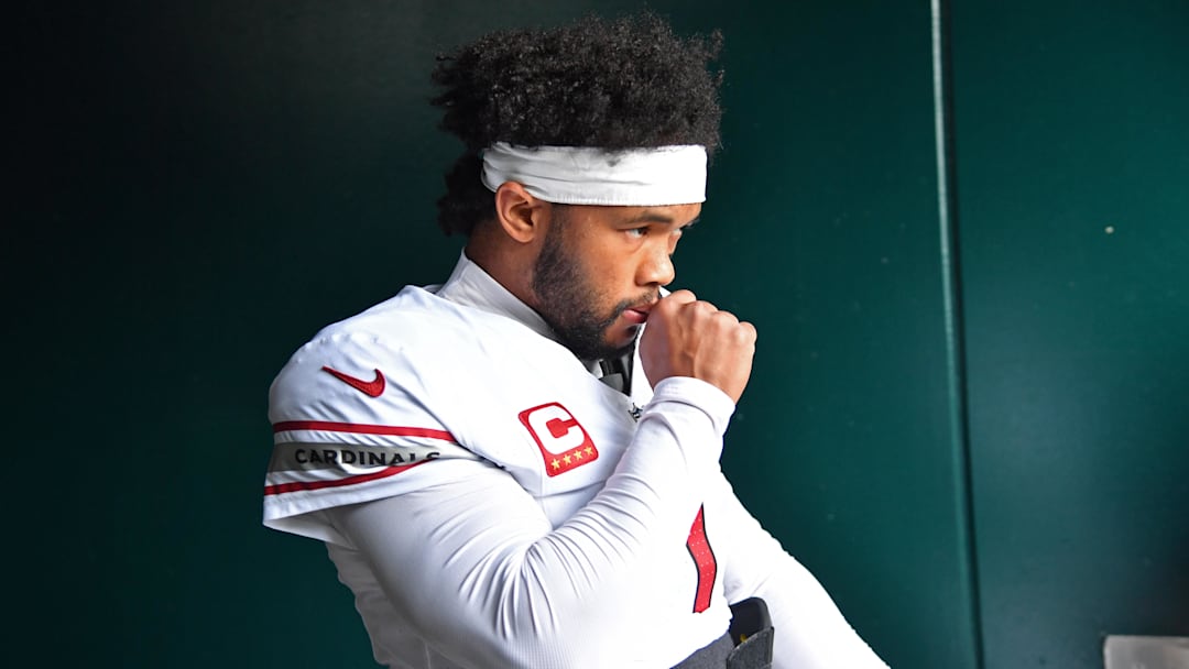 Dec 31, 2023; Philadelphia, Pennsylvania, USA; Arizona Cardinals quarterback Kyler Murray (1) in the tunnel before game against the Philadelphia Eagles at Lincoln Financial Field. Mandatory Credit: Eric Hartline-Imagn Images