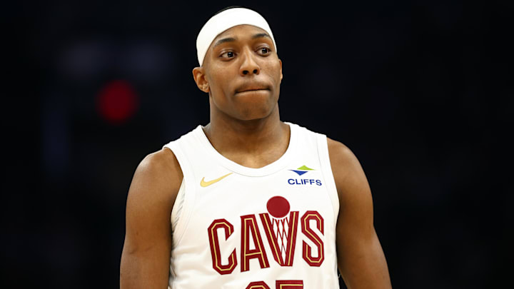 Jan 30, 2026; Phoenix, Arizona, USA; Cleveland Cavaliers forward Nae'Qwan Tomlin (35) against the Phoenix Suns at Mortgage Matchup Center. Mandatory Credit: Mark J. Rebilas-Imagn Images