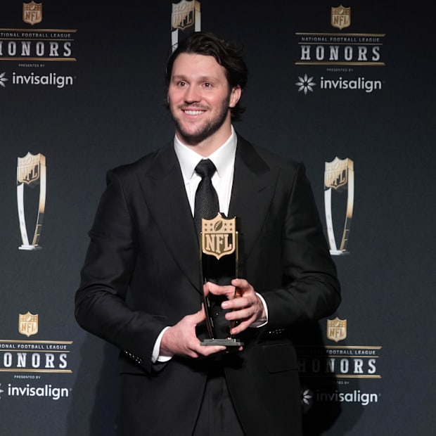 Josh Allen poses 