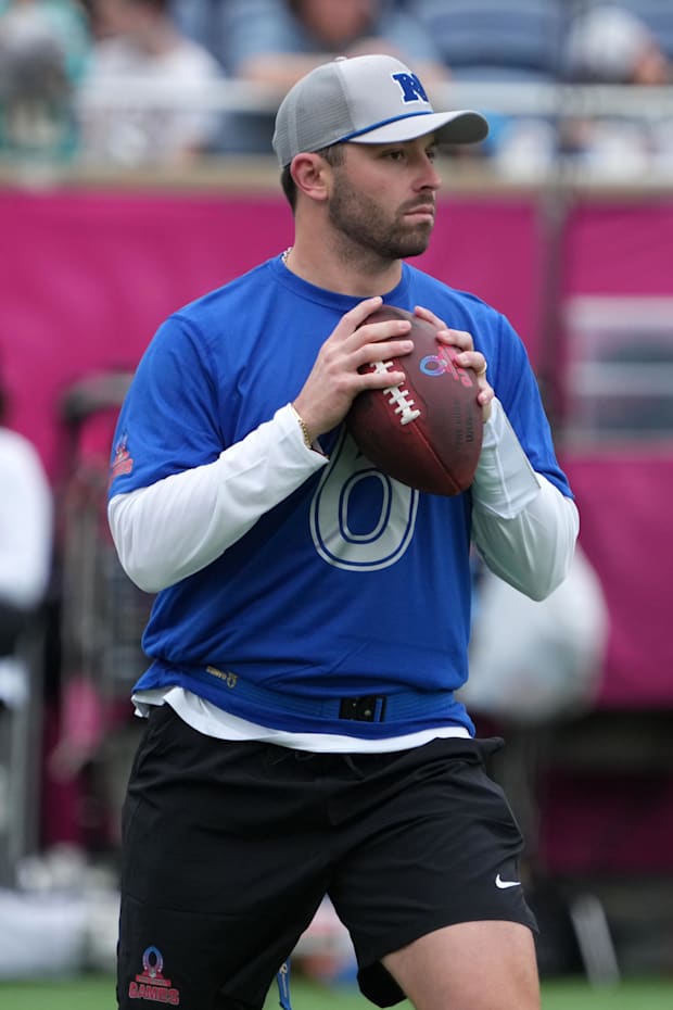 Tampa Bay Buccaneers quarterback Baker Mayfield during NFC Practice for the Pro Bowl Games
