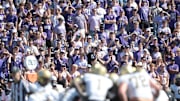 Kansas State Wildcats fans yell out during the second half of the game against the UCF Knights at Bill Snyder Family Stadium on Sept. 27, 2025.