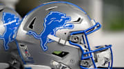 Nov 16, 2025; Philadelphia, Pennsylvania, USA;  A Detroit Lions helmet on the sidelines against the Philadelphia Eagles at Lincoln Financial Field. Mandatory Credit: Eric Hartline-Imagn Images