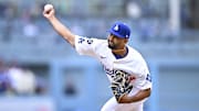 Los Angeles Dodgers pitcher Yoendrys Gomez (94) throws against the Pittsburgh Pirates at Dodger Stadium. 
