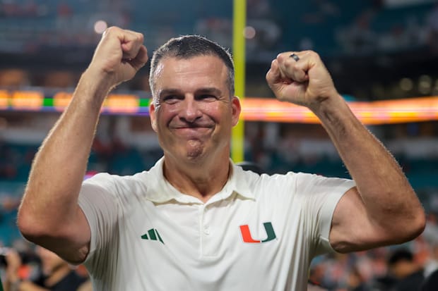 Miami Hurricanes head coach Mario Cristobal