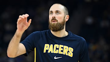 Indiana Pacers center Jay Huff (32) against the Golden State Warriors.