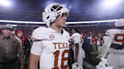 Texas quarterback Arch Manning and the Longhorns were eliminated from College Football Playoff contention with their loss Saturday.