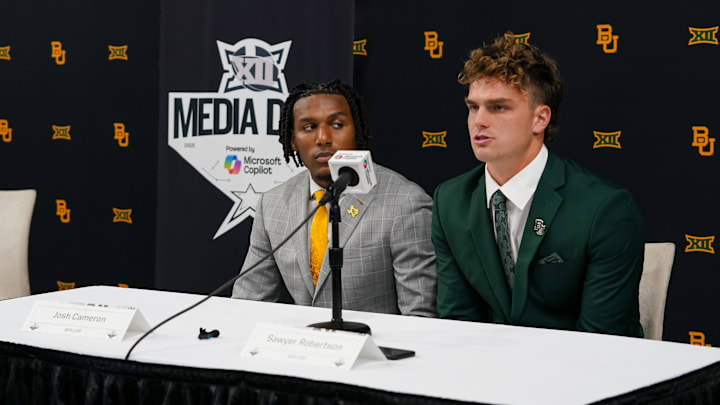 Baylor wide receiver Josh Cameron and quarterback Sawyer Robertson Baylor wide receiver Josh Cameron and quarterback Sawyer Robertson