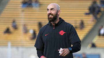 Sep 14, 2024; Berkeley, California, USA; San Diego State Aztecs head coach Sean Lewis.