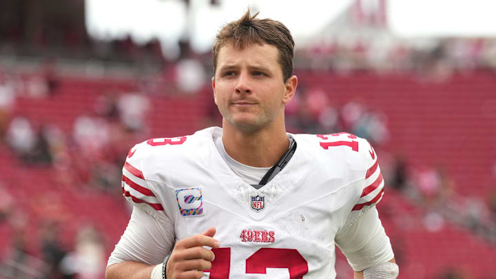 49ers quarterback Brock Purdy will miss the team's Week 5 contest.
