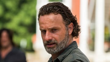 Andrew Lincoln as Rick Grimes, Norman Reedus as Daryl Dixon - The Walking Dead season 7