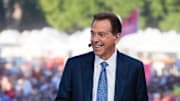 Oct. 4, 2025; Tuscaloosa, Alabama, USA; Former Alabama coach Nick Saban smiles as he is on set during ESPN’s College GameDay on location on the Quad at the University of Alabama before the Alabama versus Vanderbilt game.