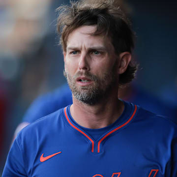 Mar 7, 2025; West Palm Beach, Florida, USA; New York Mets second baseman Jeff McNeil (1) looks on from inside the dugout against the Washington Nationals during the second inning at CACTI Park of the Palm Beaches. Mandatory Credit: Sam Navarro-Imagn Images