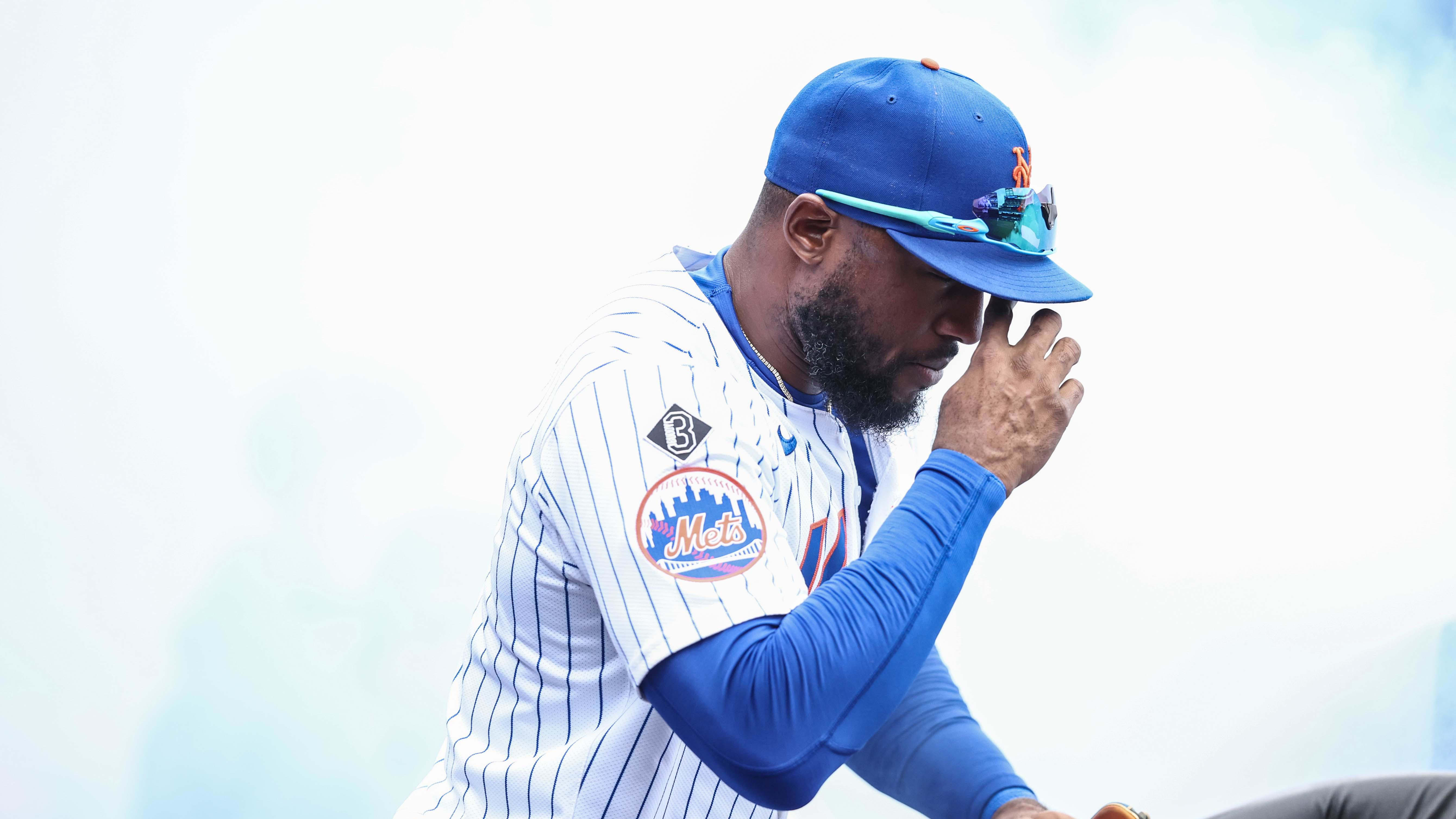 Apr 13, 2024; New York City, New York, USA; New York Mets right fielder Starling Marte (6) takes the field for a game.