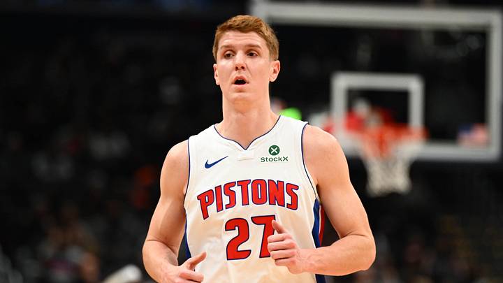 Mar 19, 2026; Washington, District of Columbia, USA; Detroit Pistons guard Kevin Huerter (27) on the court against the Washington Wizards during the first half at Capital One Arena. Mandatory Credit: Brad Mills-Imagn Images