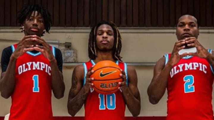 Maurice Sabb (1), JD Terrell (10 and De'Angelo Hall (2) are senior leaders on the Olympic boys basketball team which is off to a 7-0 start in 2024. Maurice Sabb (1), JD Terrell (10 and De'Angelo Hall (2) are senior leaders on the Olympic boys basketball team which is off to a 7-0 start in 2024.