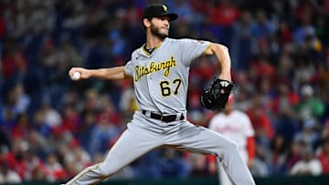 Sep 24, 2021; Philadelphia, Pennsylvania, USA; Pittsburgh Pirates pitcher Kyle Keller (67) throws a pitch in the eighth inning against the Philadelphia Phillies at Citizens Bank Park. Mandatory Credit: Kyle Ross-Imagn Images
