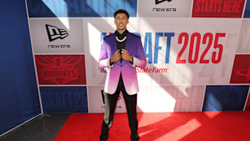 Jun 25, 2025; Brooklyn, NY, USA; Nique Clifford arrives before the first round of the 2025 NBA Draft at Barclays Center. Mandatory Credit: Brad Penner-Imagn Images