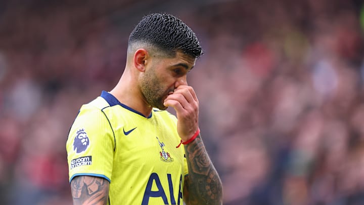 Cristian Romero serves the first of his four-game ban on Tuesday night.