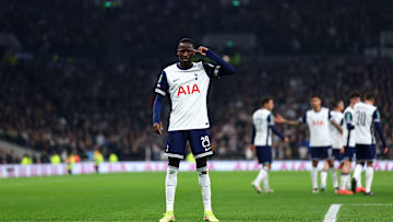 Pape Matar Sarr celebrates against Manchester City