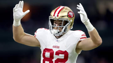 San Francisco 49ers tight end Ross Dwelley (82)