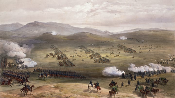Painting showing the Battle of Balaklava