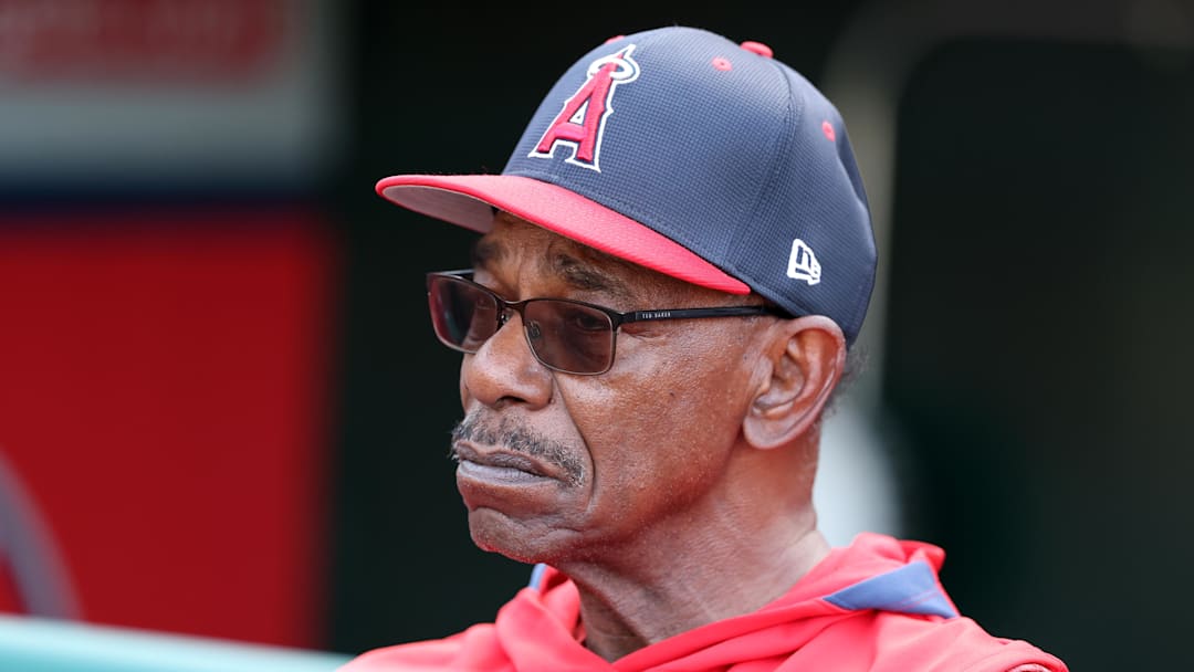 Angels manager Ron Washington (37) watches batting practice from a dugout before the game against the Houston Astros at Angel Stadium. Washington is stepping indefinitely away from the team due to health reasons on June 21. Angels manager Ron Washington (37) watches batting practice from a dugout before the game against the Houston Astros at Angel Stadium. Washington is stepping indefinitely away from the team due to health reasons on June 21.