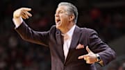 Arkansas Razorbacks head coach John Calipari reacts during the second half against the UCA Bears at Simmons Bank Arena. Arkansas won 82-57. 