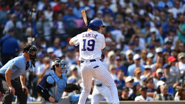 Owen Caissie of Chicago Cubs gets ready to bat Owen Caissie of Chicago Cubs gets ready to bat