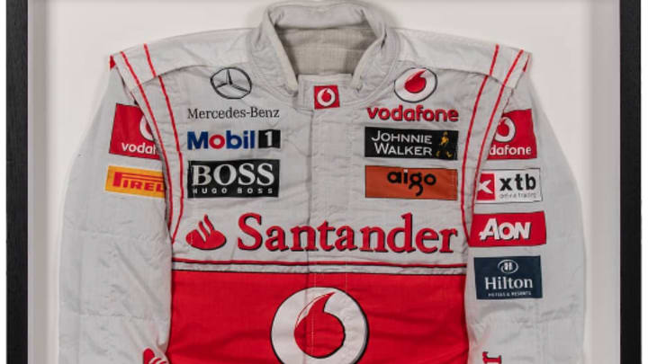 Lewis Hamilton Race-Used, Photo-Matched, Framed McLarenF1 Racing Suit